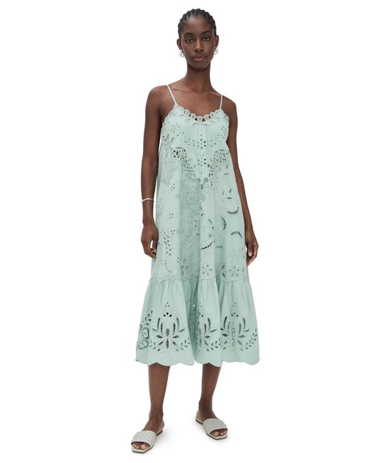Sea Green Iyla Soutache Slip Midi Dress