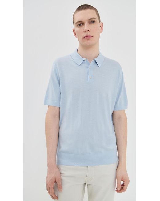 Vince Blue Short Sleeve Polo for men