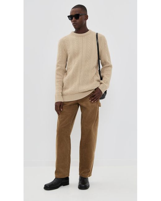 Barbour Natural Lowfen Cable Crew for men