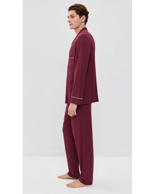 Eberjey Red William Long Pj Set for men