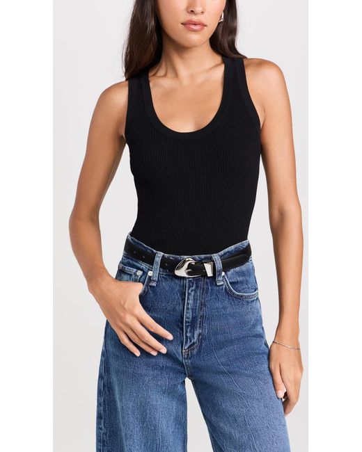 Shashi Black Isosceles Buckle Belt