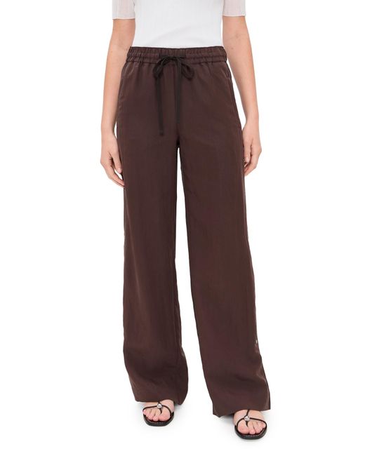 Vince Brown Mid Rise Side Snap Pull On Pants
