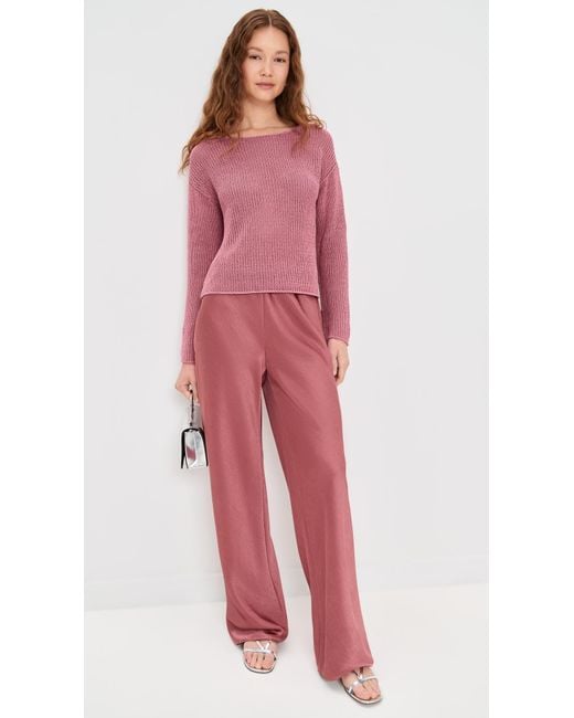 Vince Pink Coated Cotton Pullover