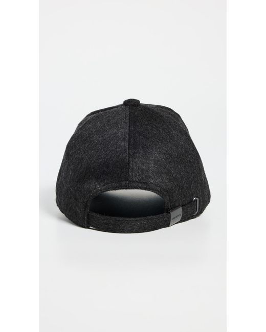Vince Black Cashmere Baseball Cap for men