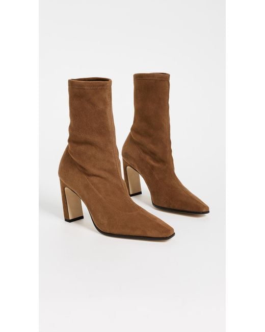 Stuart Weitzman Brown Stassi Stretch Booties