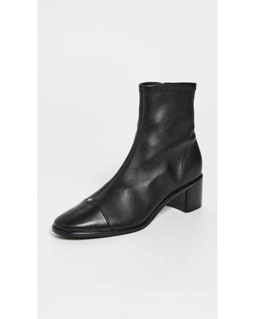 Tory Burch Black Cap Toe Heel Ankle Boots