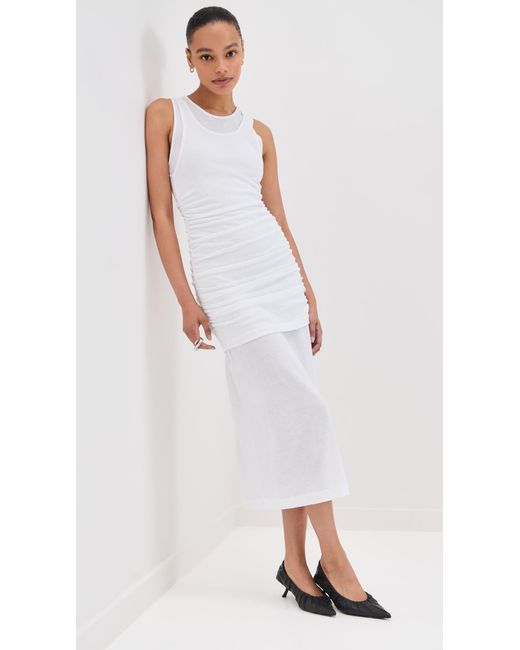BITE STUDIOS White Romana Layered Sheer Tank Dress