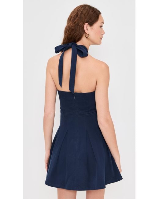 DL1961 Halter Mini Dress in Blue | Lyst