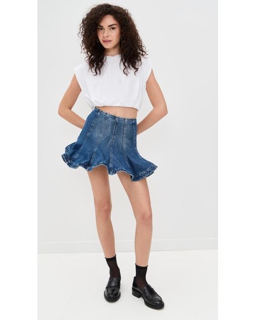 MSGM Blue Denim Mini Skirt