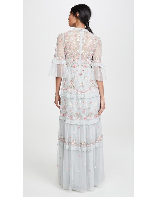 needle and thread meadow sequin gown