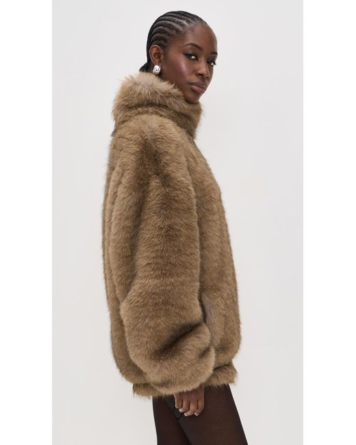 MSGM Brown Faux Fur Jacket