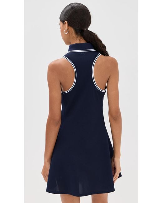 Ralph Lauren Blue Sleeveless Pique 1/4 Zip Dress