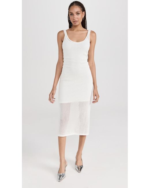 Staud White Jessica Knit Dress