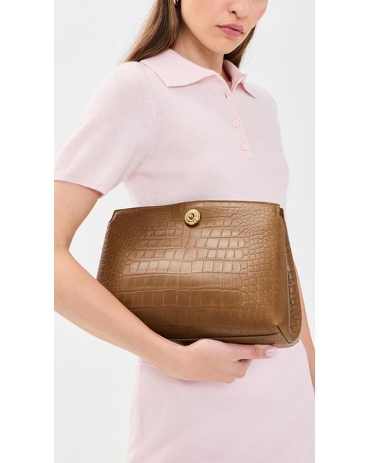 Liffner Brown Pushlock Leather Pouch
