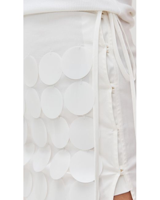 MSGM White Paillettes Skirt