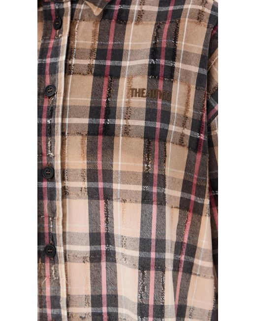 The Attico Multicolor Button Down Flannel Shirt