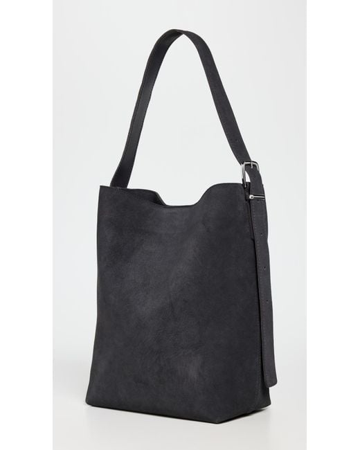 Madewell Black Essentials Bucket Tote Suede