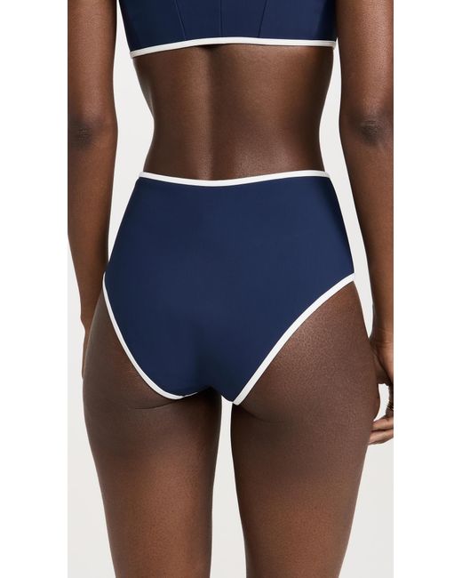 Jonathan Simkhai Blue Colby Sailor Front Bikini Bottoms