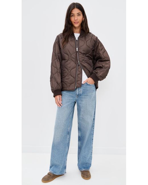 Agolde Brown Isla Quilted Jacket
