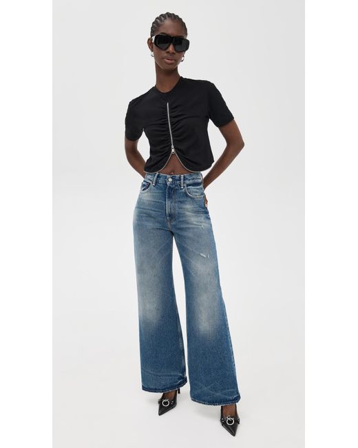 MSGM Black Zipper Tee