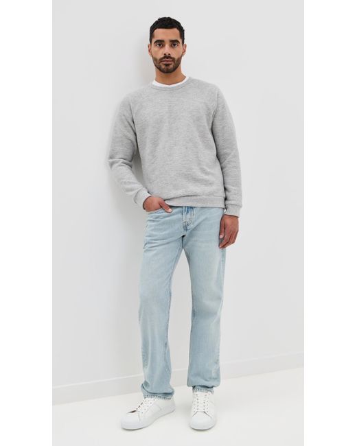 Marine Layer Gray Mock Twist Sherpa Crew Pullover for men
