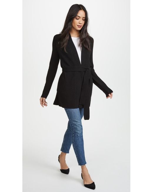 Theory Black Malinka C Cashmere Cardigan