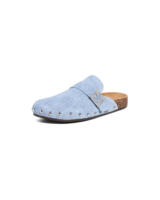 Tory Burch Blue Mellow Stud Mules
