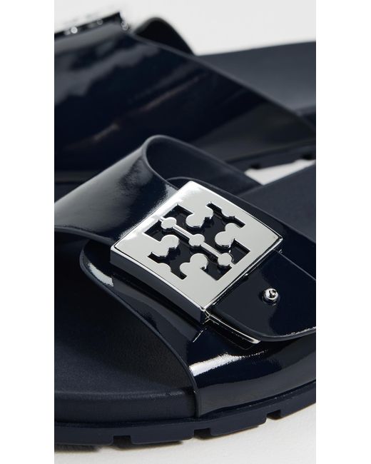 Tory Burch Blue Buckle Slides