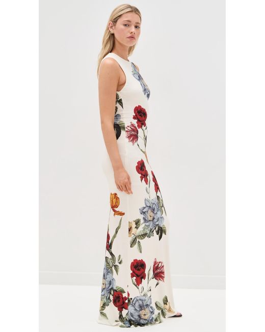Alice + Olivia White Delora Open Back Maxi Dress