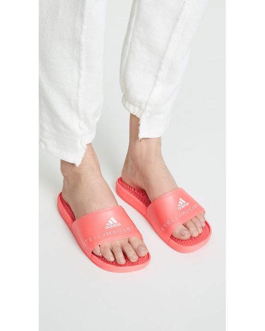 adidas By Stella McCartney Rubber Adissage Slides in Pink | Lyst