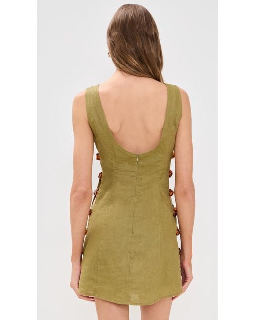 Vrg Grl Tia Linen Mini Dress in Green | Lyst