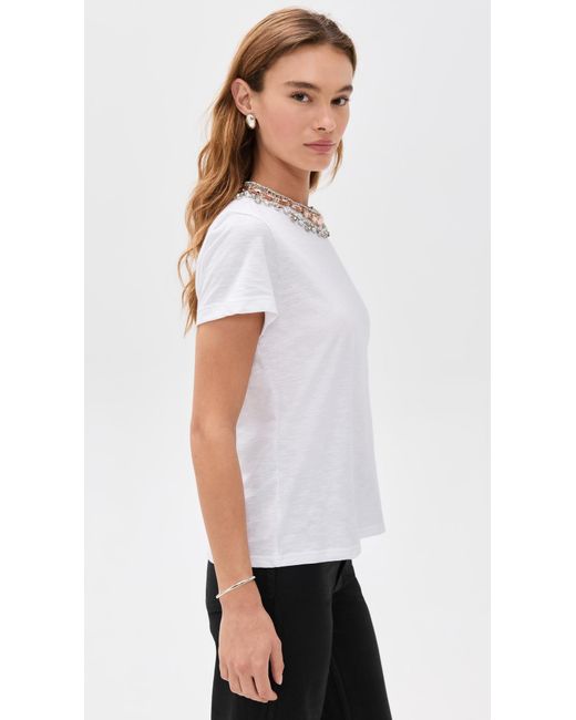 Cinq À Sept White Pearl Rhinestone Necklace Danielle Tee