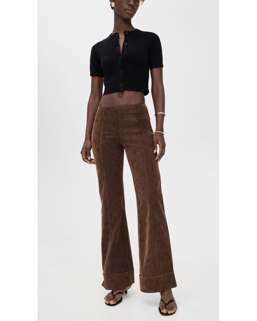 Free People Brown Glow Up Suede Pants