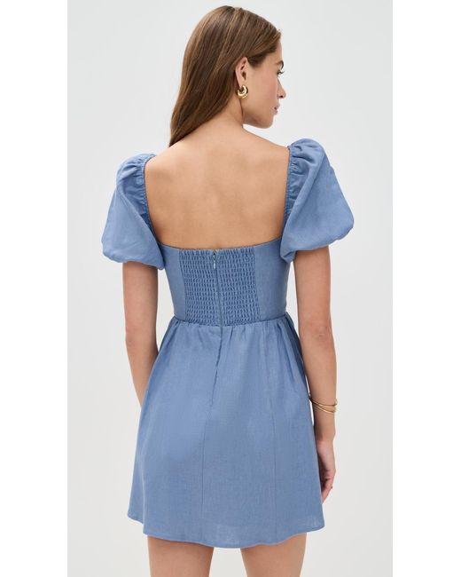 Reformation Blue Malvina Linen Dress