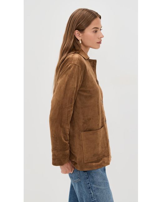 Z Supply Brown Decker Faux Suede Chore Jacket