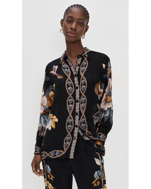 Farm Rio Black Button Down Shirt