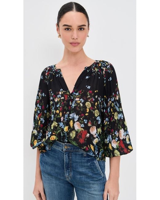 Alice + Olivia Black Thalia Button Down Blouse