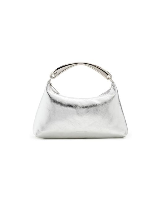 Mansur Gavriel White Metal Handle Rhea Bag
