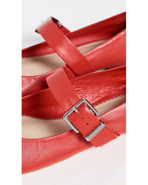Cinq À Sept Red Sofia Mary Jane Flats