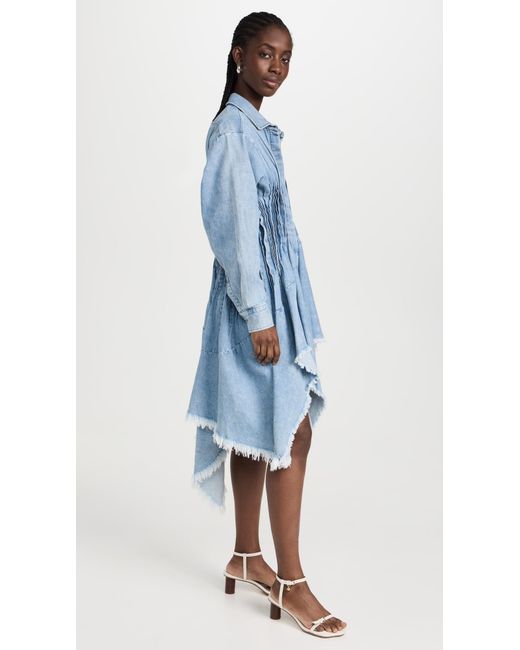 Marques'Almeida Blue Pleated Shirt Dress