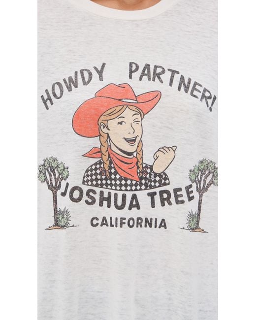 Re/done White Joshua Tree Boyfriend Tee