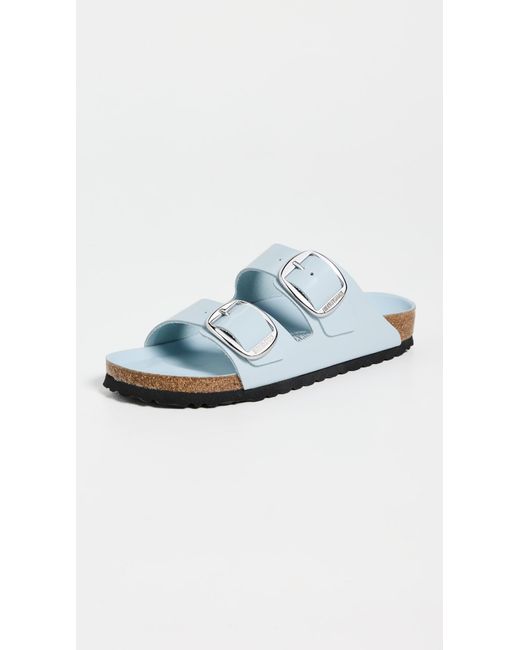 Birkenstock Blue Arizona Big Buckle High Shine Sandals