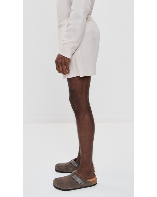 AUTO-REPLY White Linen Shorts 4.75 for men