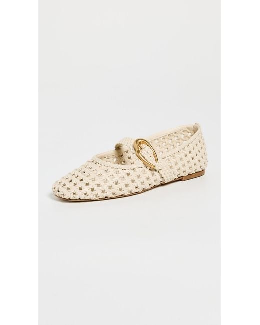 Larroude White Verona Macrame Flats