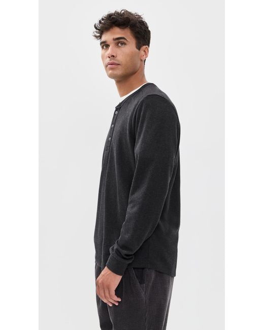 Marine Layer Black Pacifica Stretch Henley for men