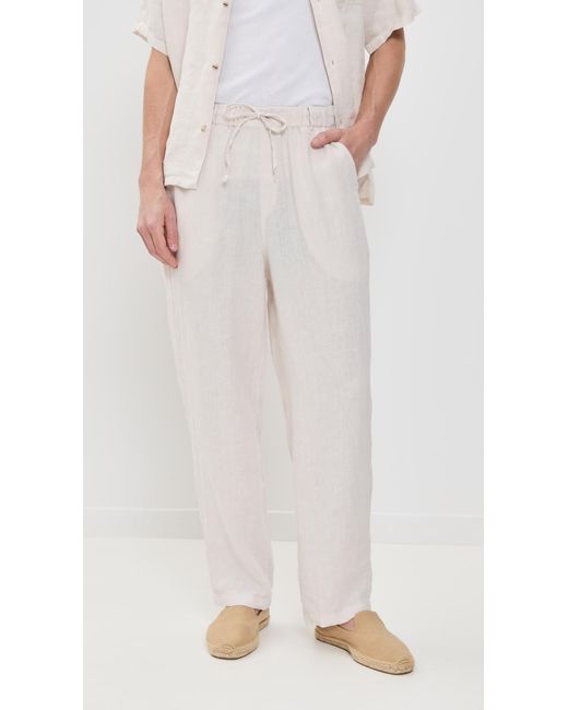 Bather White Pearl Linen Leisure Pants for men