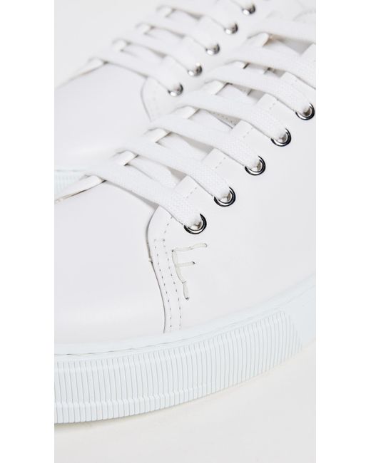 Ferragamo White Clayton Leather Sneakers 9 for men