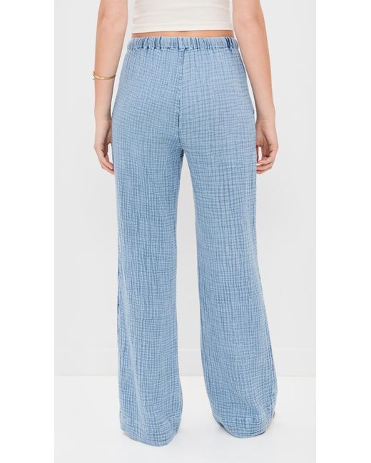 Faherty Brand Blue Dune Cotton Gauze Drawstring Pants