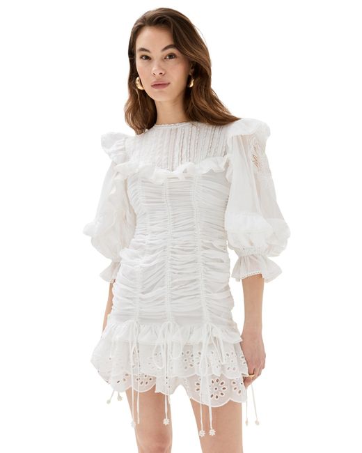 Farm Rio White Lace Mini Dress