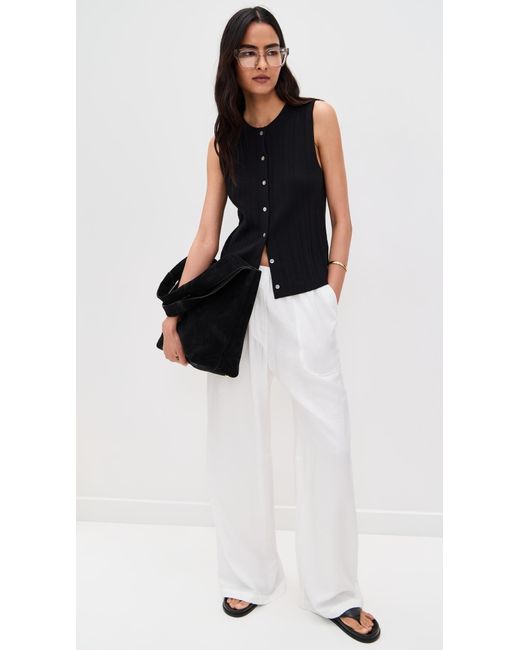 Vince Black Button Up Sweater Shell